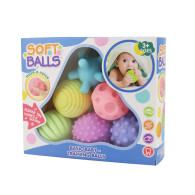 Sensoriska bollar för barn, mjuka och färgglada, 6 stycken.