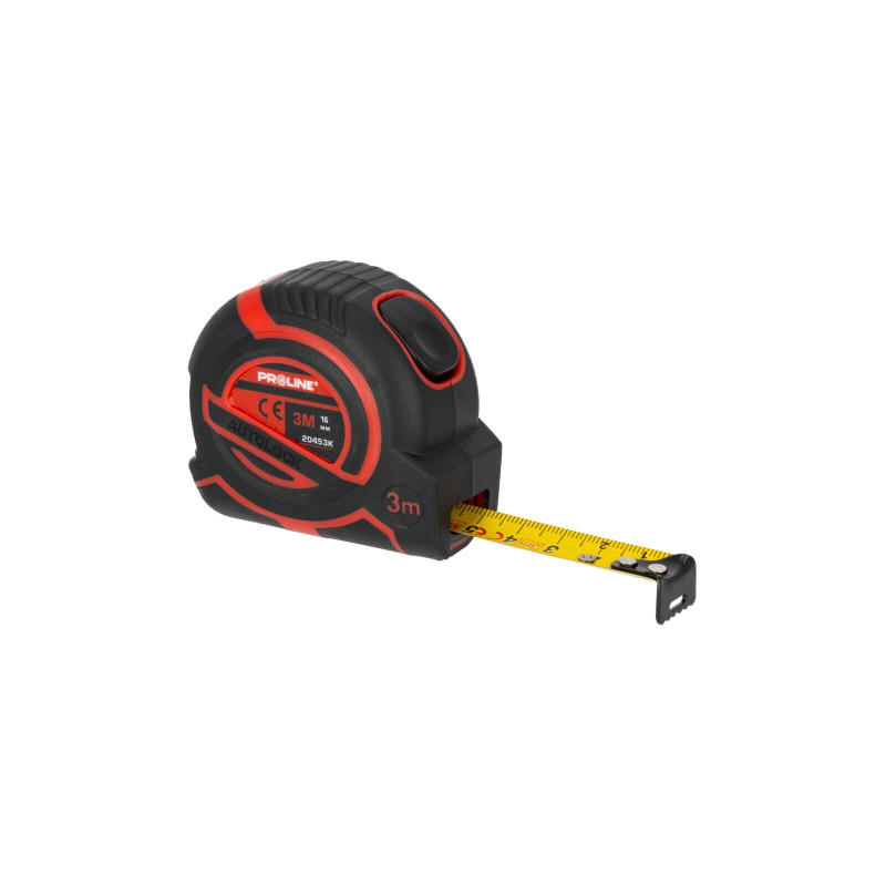 Måttband 3m16mm, matt yta, med kapsel och klämma, Proline.