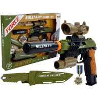 Zestaw Wojskowy Pistolet Karabin Nóż Medal Celownik Dźwięk