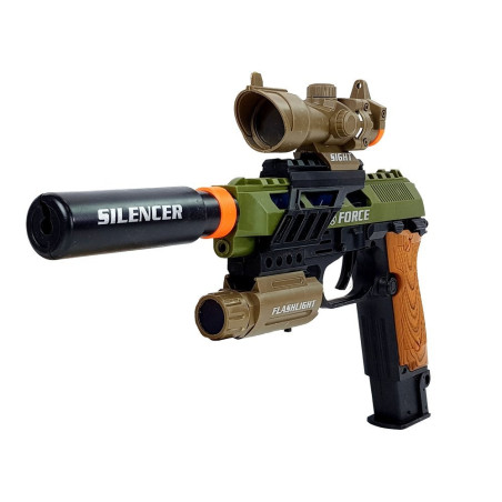 Militärset Pistol Gevär Kniv Medalj Sikte Ljud