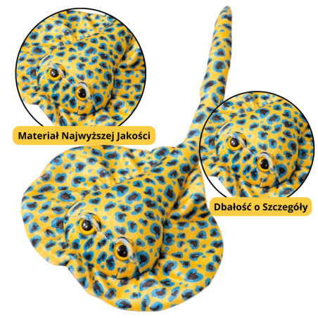 Maskot Plusleksak Plattsing Gul Med Prickar 50cm