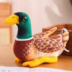 Mjuk plyschmaskot ankunge, brungrön, 28 cm