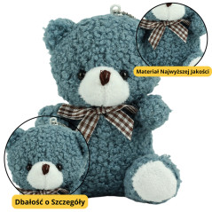 Teddybjörn Nyckelring Hänge Prydnad Marinblå 8cm