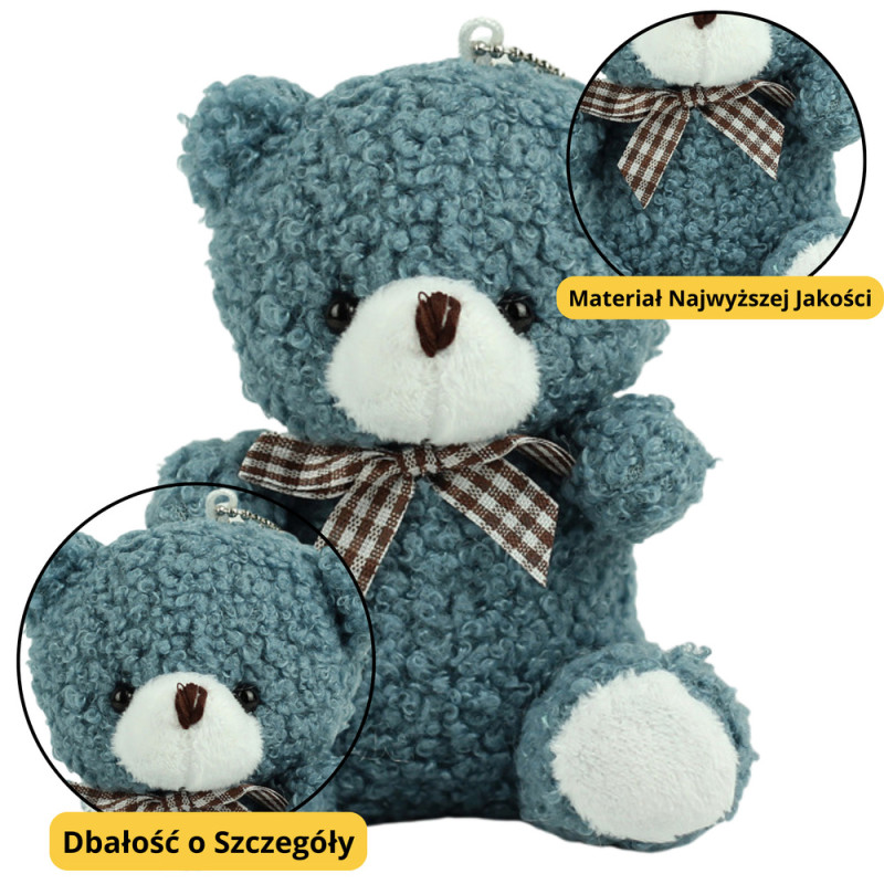 Teddybjörn Nyckelring Hänge Prydnad Marinblå 8cm