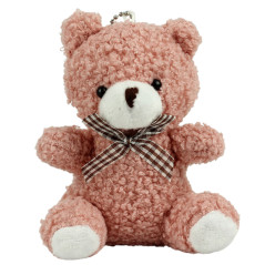 Teddybjörn Nyckelring Hängsmycke Dekoration Rosa 8cm