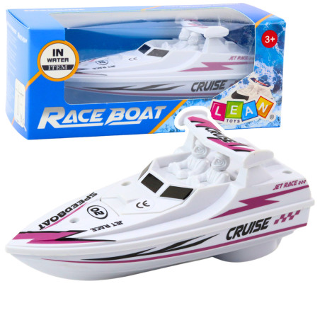 Båt Motorbåt På Batteri Vit Flytande Vatten