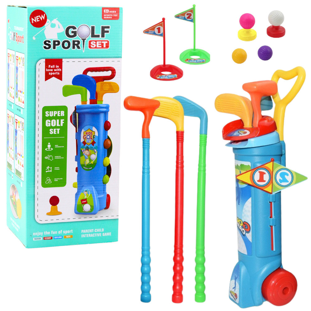 Set för golfspelet med vagn klubbor golfbana sportspel 20 delar