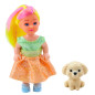 Set Liten Docka I Klänning Hund Docka Husdjur Blandning 12cm