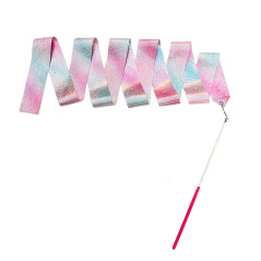 Band för gymnastik, dans och träning i olika färger: rosa, lila, blå, glänsande, 205x5cm.
