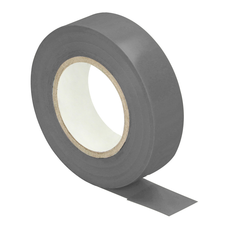 Ett set med 10 isoleringsband 19 mm, grå, icke-flammande, tjocklek 0,13 mm, längd 20 m.