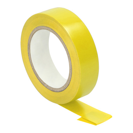 Ett set med 10 isoleringstejp 15mm, gul, icke-brännbar, tjocklek 0,13mm, längd 10m.