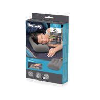 Uppblåsbar grå plyschkudde 42 cm Bestway 67121