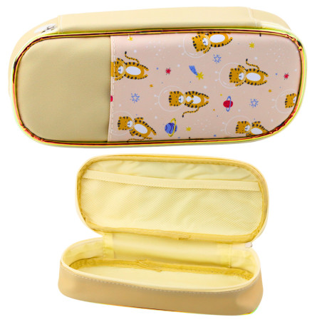 Pennfodral Skolmaterial Rymd Tiggar Beige 24cm