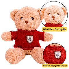 Mjuk plyschmaskot Björn Beige Röd Tröja 40cm