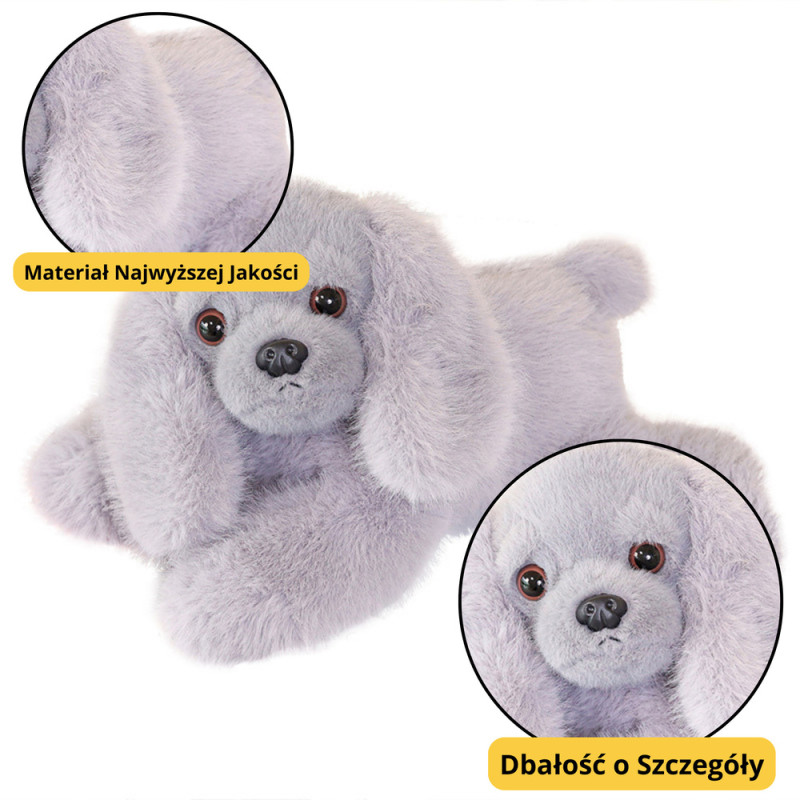 Mjuk Plysch Cocker Spaniel Hund med Tunga Tassar Grå 30cm