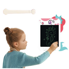 Målarbok Ritplatta för Skrivande LCD Penna Enhörning Vit