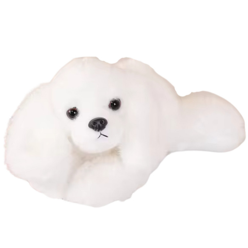 Maltês de pelúcia com patas pesadas brancas 30cm