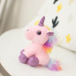 Mjuk Unicorn Nyckelring Metallring Rosa 12cm