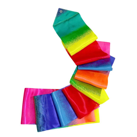 Band för gymnastik, dans och träning, färgglad, 205 x 5 cm.