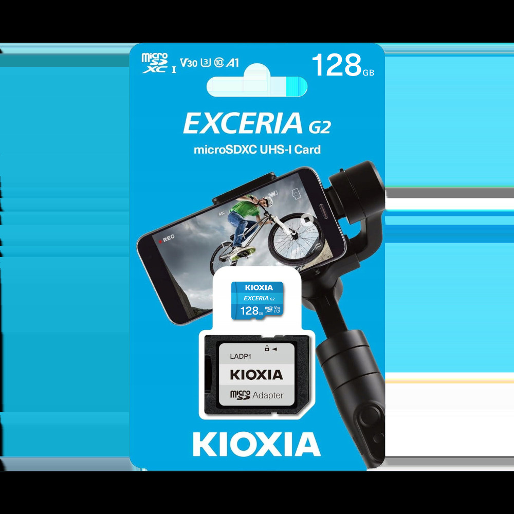 Minneskort microSD 128 GB UHS-I U1 från Kioxia med adapter Minneskort microSD 128 GB UHS-I U1 från Kioxia med adapter