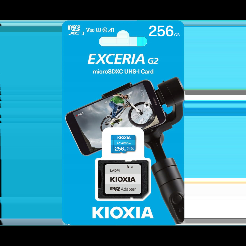 Minneskort microSD 256 GB UHS-I U1 från Kioxia med adapter Minneskort microSD 256 GB UHS-I U1 från Kioxia med adapter