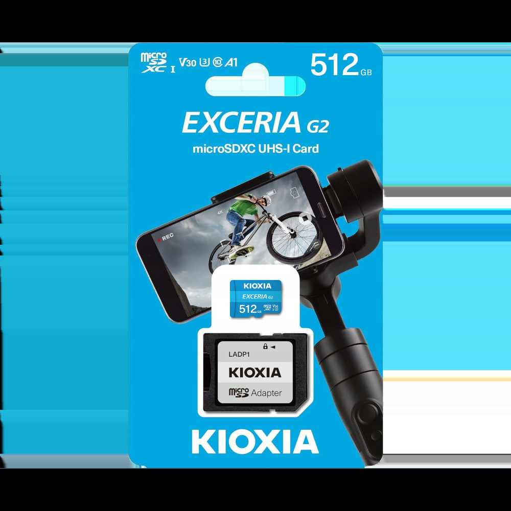 Minneskort microSD 512 GB UHS-I U1 från Kioxia med adapter