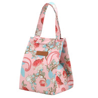 Isolerad termisk frukostväska Lunchväska Rosa Blommor 25cm