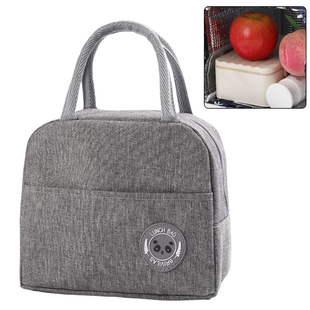 Isolerad Termisk Frukostväska Lunchväska Grå 23cm Isolerad Termisk Frukostväska Lunchväska Grå 23cm