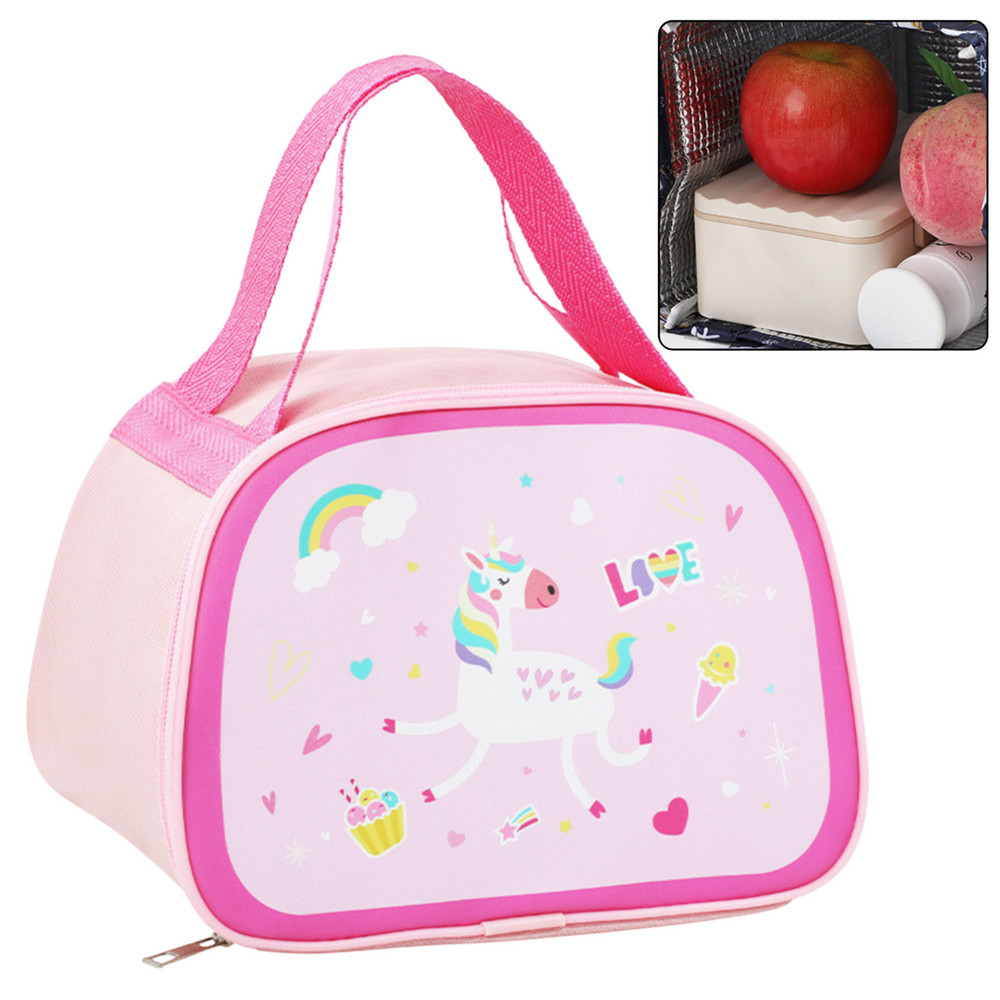 Isolerad termisk frukostväska Lunchväska Rosa Enhörning 23cm Isolerad termisk frukostväska Lunchväska Rosa Enhörning 23cm