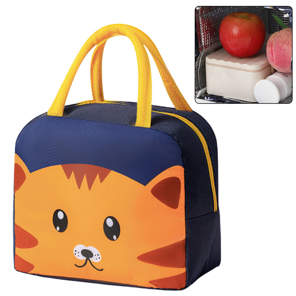 Isolerad termisk frukostväska Lunchpåse Katt Marinblå 23cm Isolerad termisk frukostväska Lunchpåse Katt Marinblå 23cm
