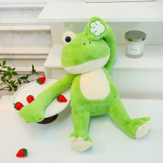 Stor Plyschmaskot Groda med Magneter Grön 23cm