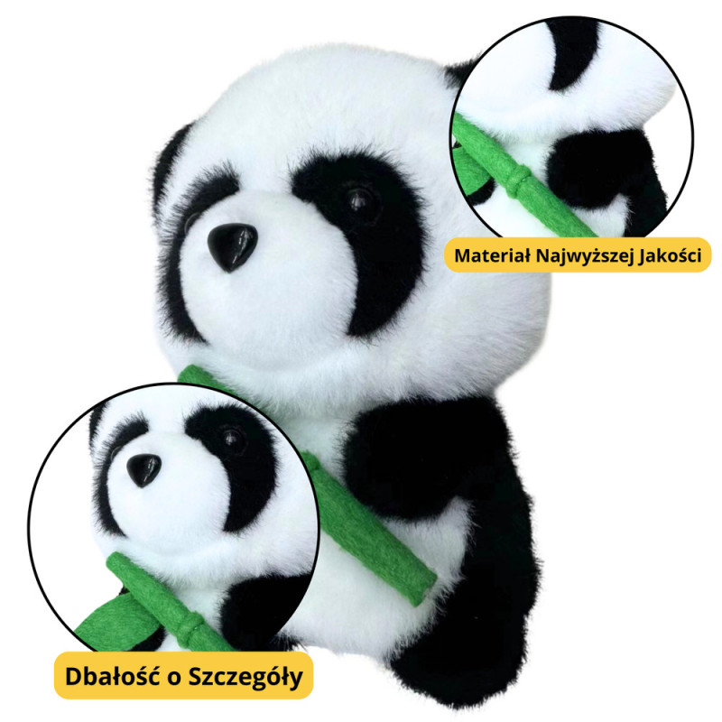 Mjuk Plyschmaskot Panda med Bambu 18cm