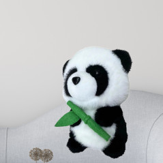 Mjuk Plyschmaskot Panda med Bambu 18cm