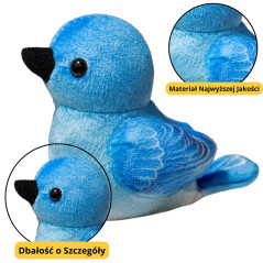 Liten Plyschfågel Blå Talgoxe Stigbygel 10cm