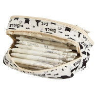 Pennfodral Skolmaterial I Svarta Katter Vit 21cm