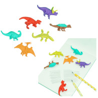 Set med suddgummin för att sudda bort skrivfel, skolans dinosaurier 6 st.