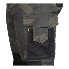 Arbetsbyxor MixMatch, Canvas, förstärkningar med Cordura, kamouflagegrön, storlek L