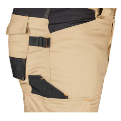 Arbetsbyxor MixMatch, Canvas, förstärkningar med Cordura, beige-svarta, storlek S.
