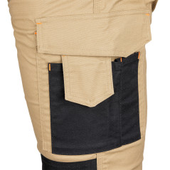 Arbetsbyxor MixMatch, Canvas, förstärkningar med Cordura, beige-svarta, storlek M.