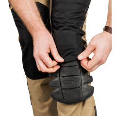 Arbetsbyxor MixMatch, Canvas, förstärkningar med Cordura, beige-svarta, storlek XXXL