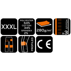 Arbetsbyxor MixMatch, grå-svarta, storlek XXXL