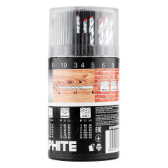 Ett set borr för metall, trä, tegel 3, 4, 5, 6, 8, 10 mm, 18 st.