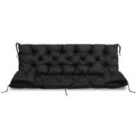 TRÄDGÅRDSSET 120x60x50CM + 2 KUDDAR 42X42 CM SVART