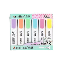 Set med Pennor Markörer Skolmaterial Kontorsmaterial Pastellfärger 6 stycken