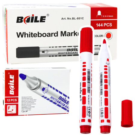 Whiteboard Markers Set Red 12pcs