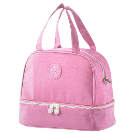 Isolerad termisk frukostväska med justerbar rem Rosa 27cm