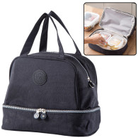 Isolerad termisk frukostväska med justerbar rem Svart 27cm