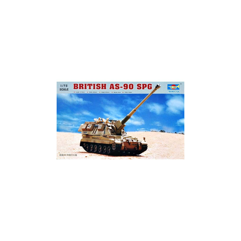 Modell i plast av brittiskt AS-90 SPG