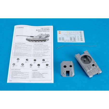 Modell i plast av brittiskt AS-90 SPG