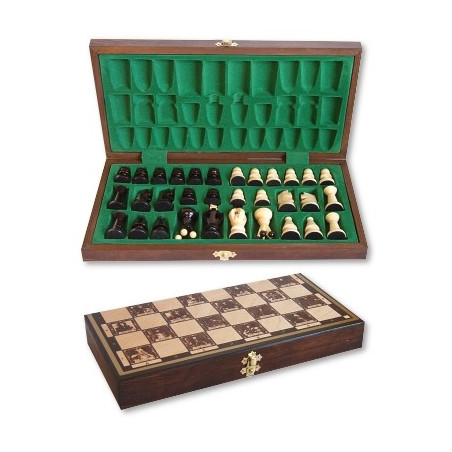 Träsnittschack kunglig 35 cm